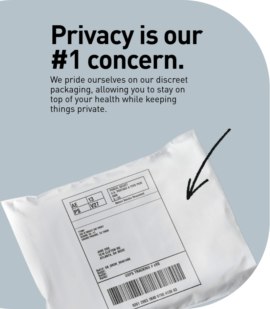 Privacy is our number one concern — plain white envelope discreet packaging